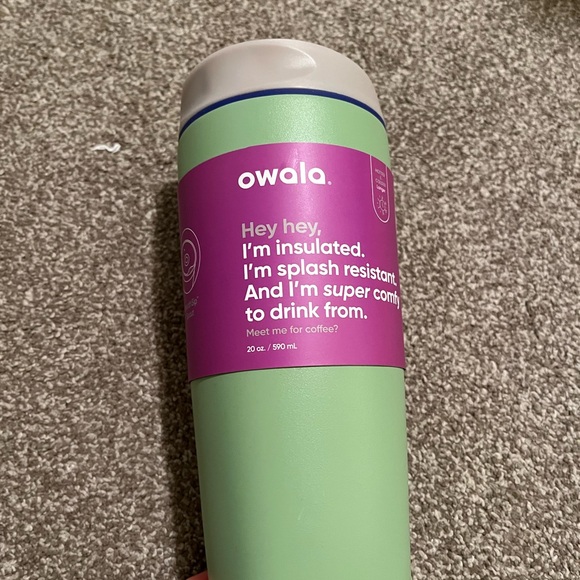 Owala 20 oz. Stainless Steel SmoothSip Slider Coffee Tumbler - Green - Picture 2 of 7